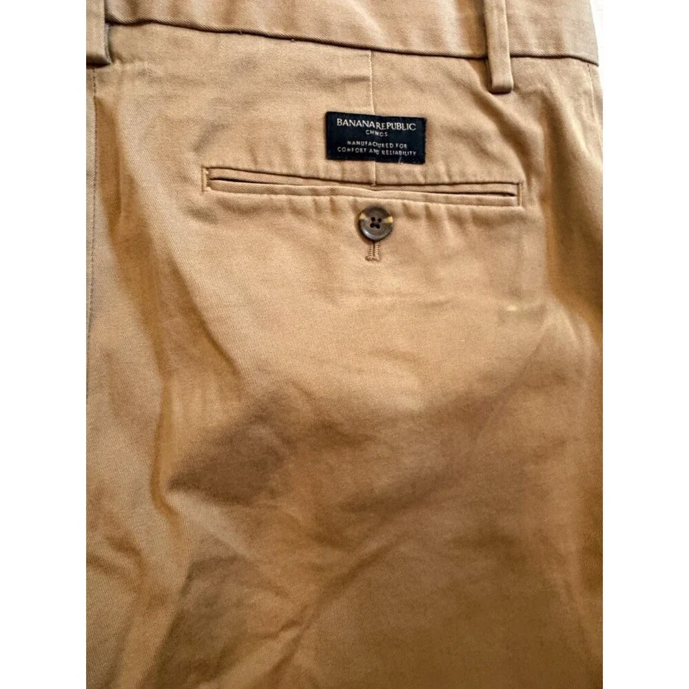 Banana Republic Pants Men's 31x32 Tan Fulton Chino Flat Front